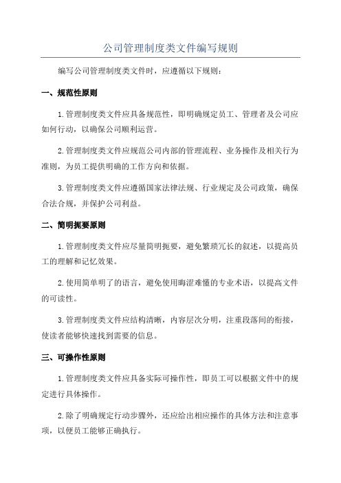 公司管理制度类文件编写规则