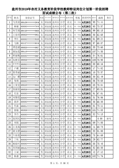 盘州市2019年农村义务教育阶段学校教师特设岗位计划第一阶