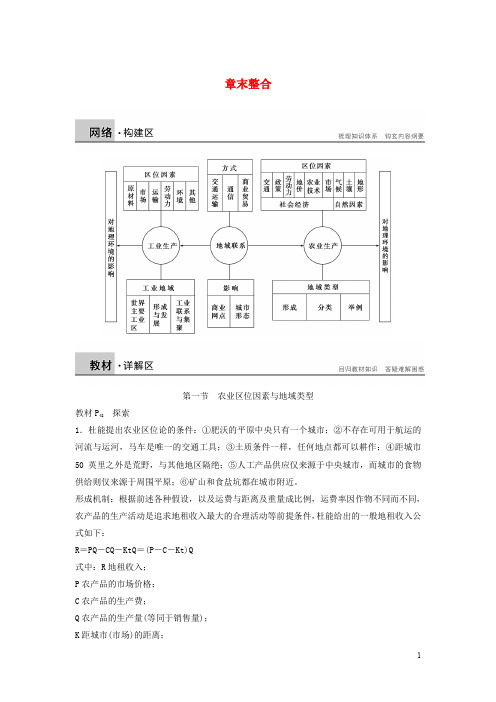 高中地理 第三章 生产活动与地域联系章末整合 中图版