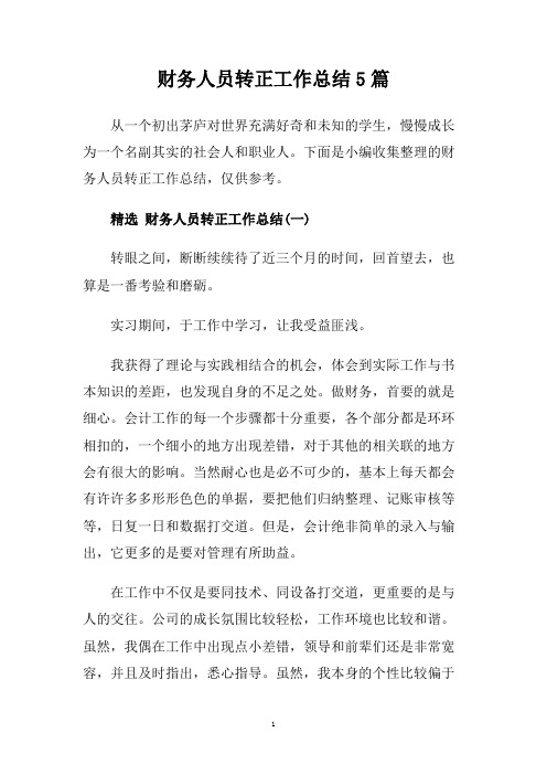 财务人员转正工作总结5篇.doc