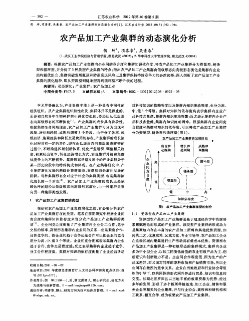 农产品加工产业集群的动态演化分析