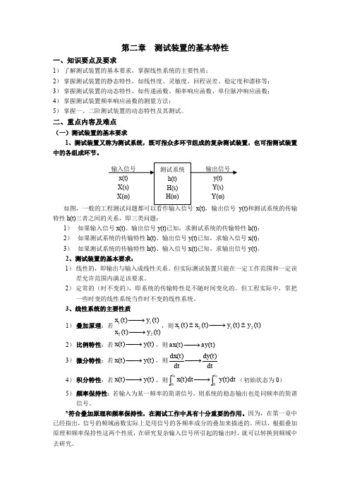 测试装置的基本特性