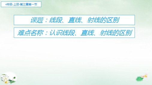 四年级上册直线、射线、线段的区别(人教版)