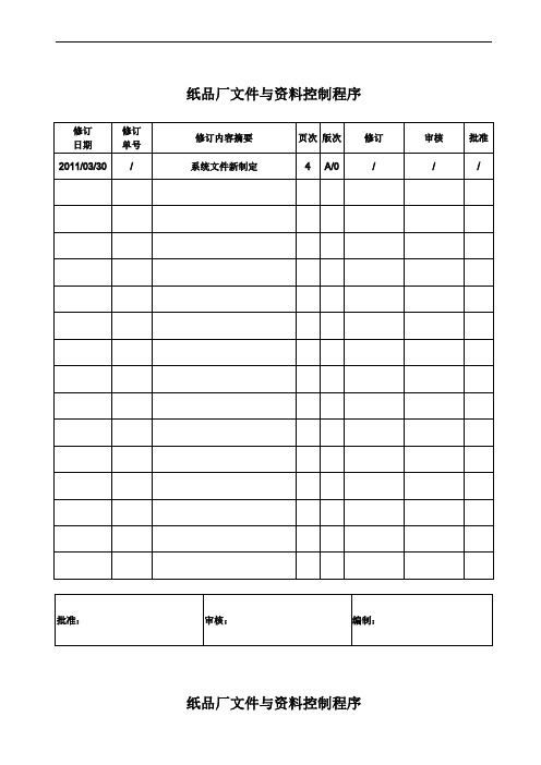 纸品厂文件与资料控制程序