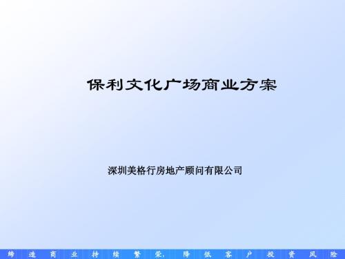 房产策划案--保利文化广场方案