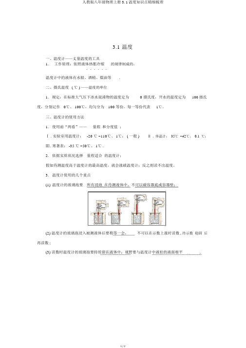 人教版八年级物理上册3.1温度知识点精细梳理