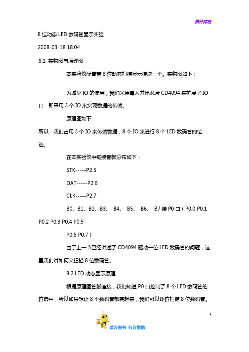 8位动态LED数码管显示实验——【全国大学生电子设计大赛】