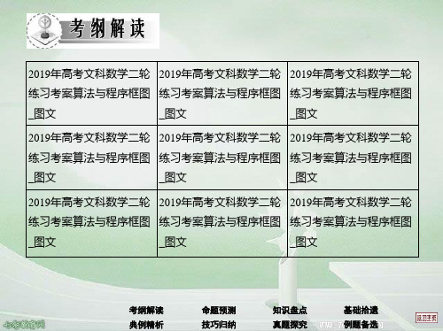 2019年高考文科数学二轮练习考案算法与程序框图_图文