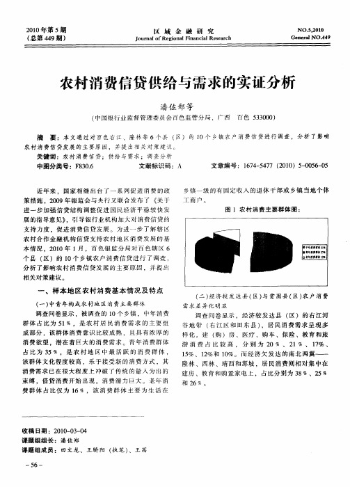 农村消费信贷供给与需求的实证分析