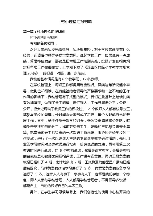 村小迎检汇报材料