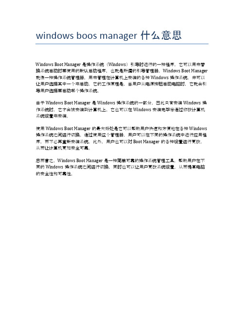 windows boos manager什么意思