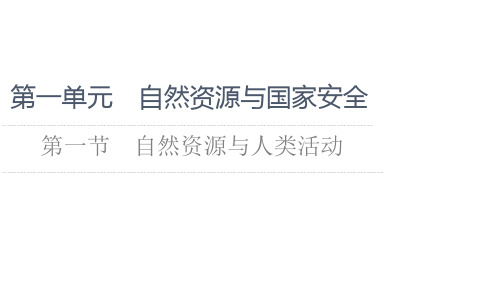 新教材鲁教版地理选择性必修3课件：第1单元第1节 自然资源与人类活动 (1)