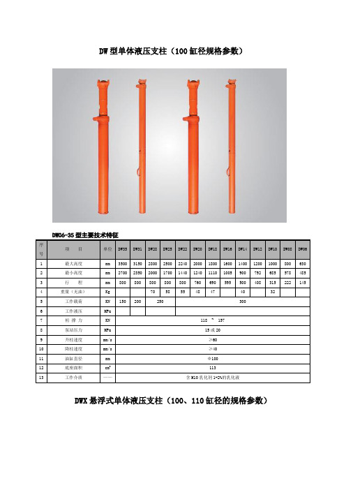 DW型单体液压支柱