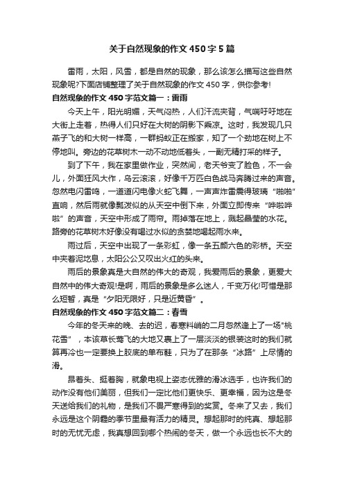 关于自然现象的作文450字5篇