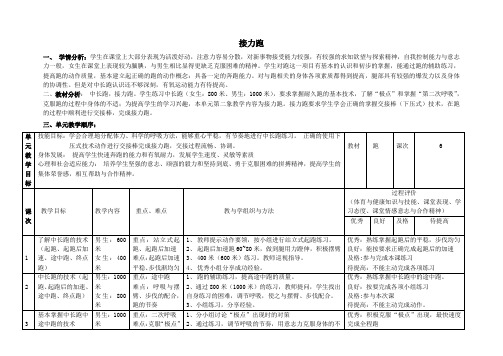 接力跑的单元教学计划