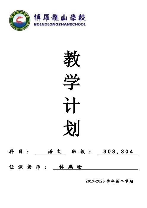 2019--2020学年第二学期教学计划