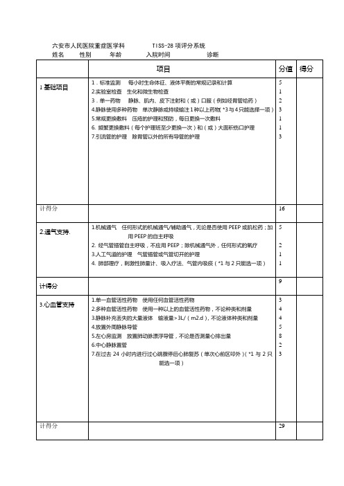 TISS-28评分系统2