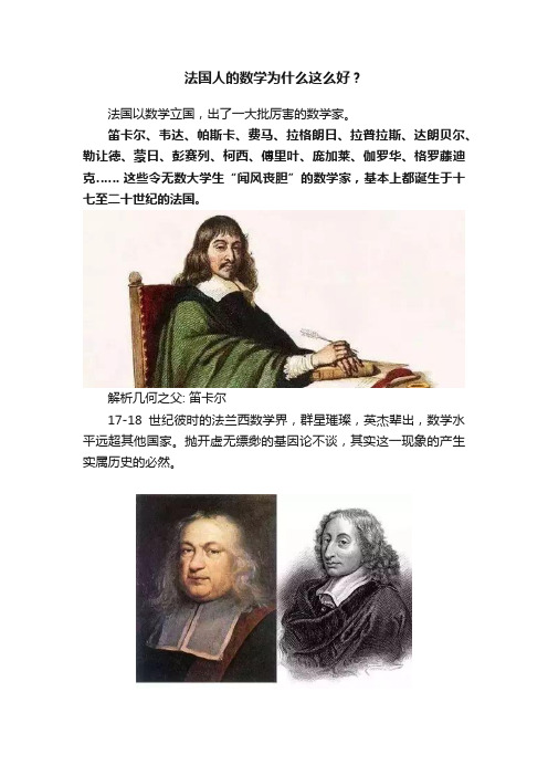 法国人的数学为什么这么好？