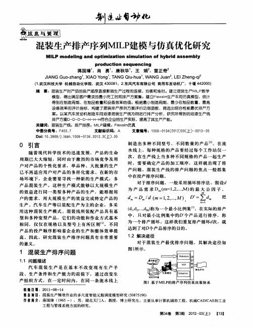 混装生产排产序列MILP建模与仿真优化研究