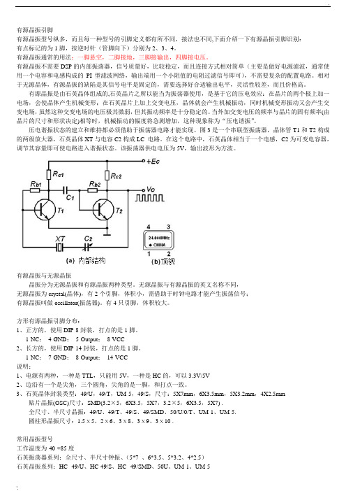 晶振型号大全