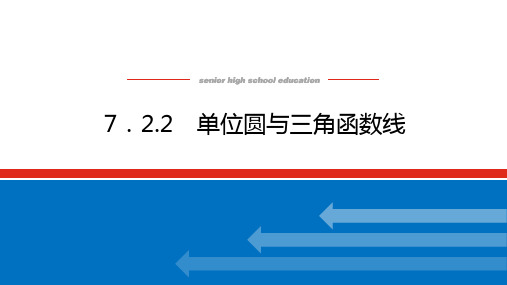 人教B版高中数学必修第三册7.2.2 单位圆与三角函数线【课件】