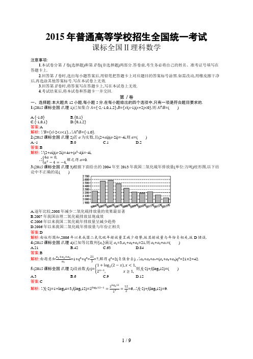 2015年普通高等学校招生全国统一考试理科数学(课标全国Ⅱ) (2)