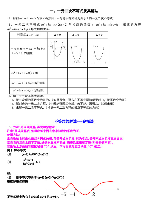 (完整版)一元二次不等式练习题(完)