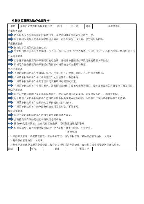 3.1单据整理归类标准化作业流程