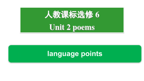 人教版高中英语选修6 Unit 2 Language points