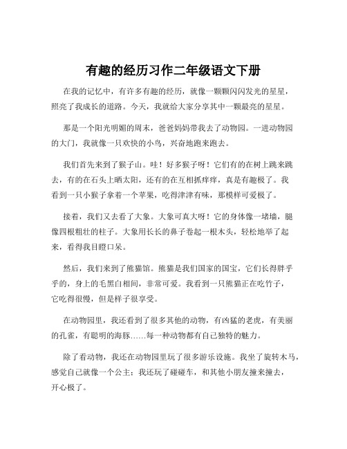 有趣的经历习作二年级语文下册