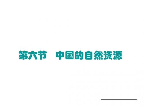 高中文科中国地理课件第六章   中国的自然资源