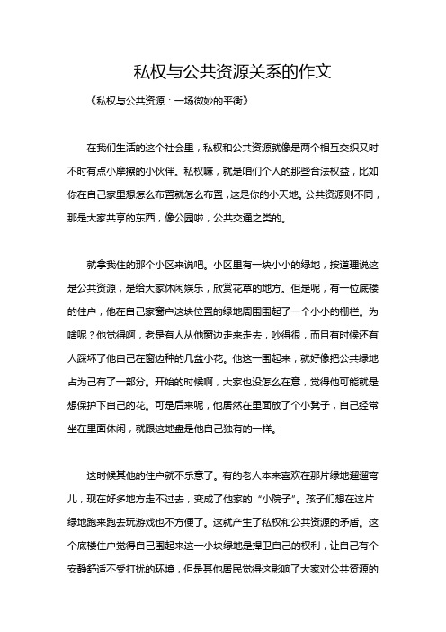 私权与公共资源关系的作文