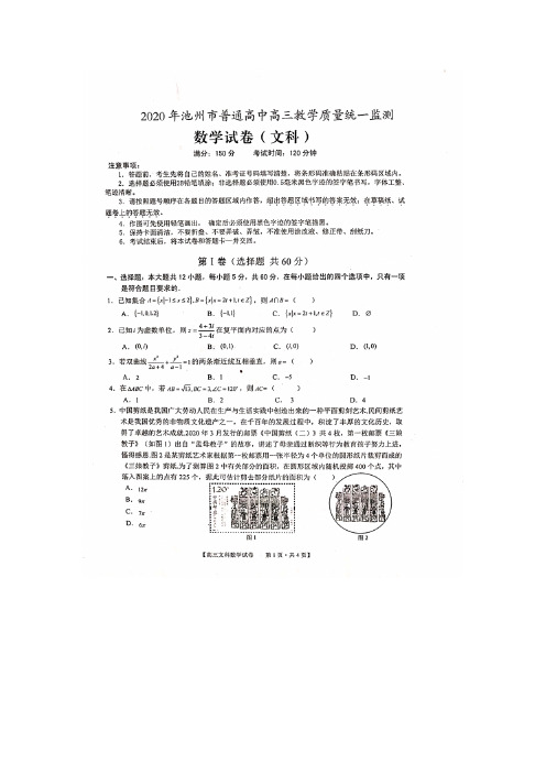 2020池州高考模拟试题+解析-—文数