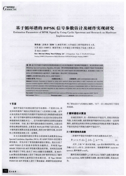 基于循环谱的BPSK信号参数估计及硬件实现研究