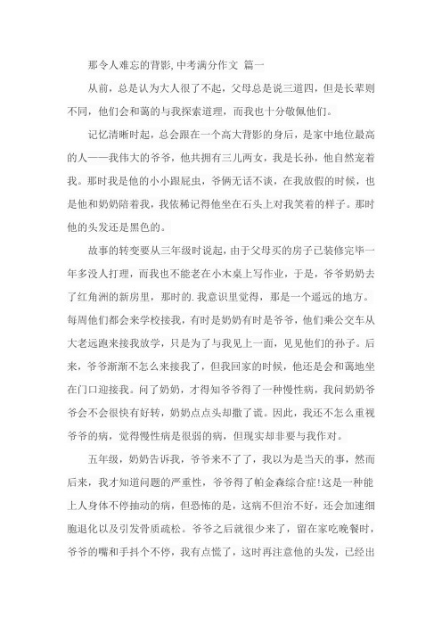 那令人难忘的背影,中考满分作文