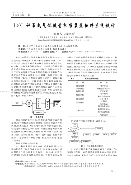 100L钟罩式气体流量标准装置软件系统设计