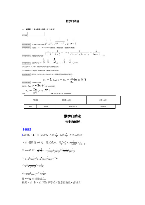 数学归纳法,   及答案