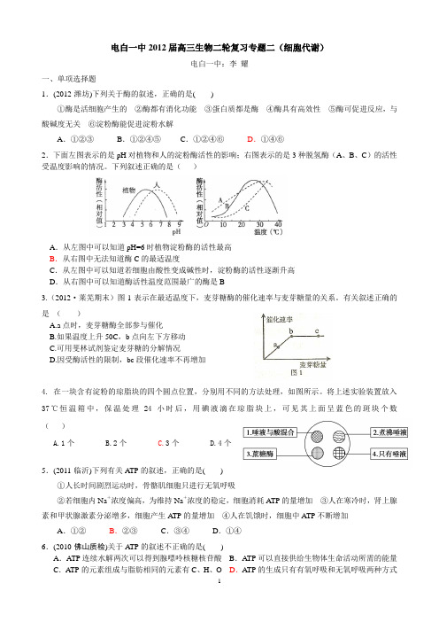 专题二 细胞代谢