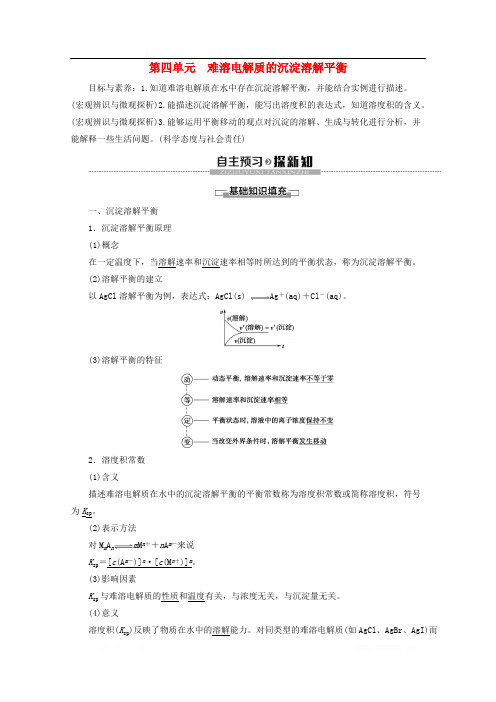 2019-2020年高中化学专题3第4单元难溶电解质的沉淀溶解平衡教案苏教版选修420