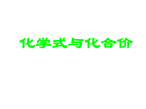 人教版九年级上册化学ppt课件：化学式与化合价