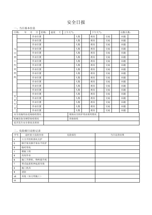 安全员日报表