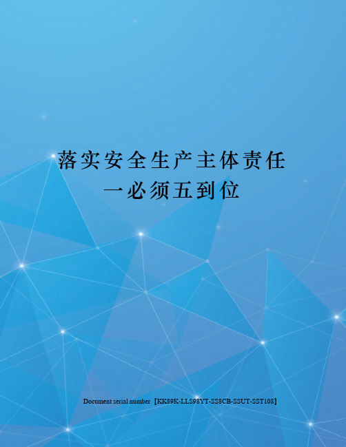 落实安全生产主体责任一必须五到位