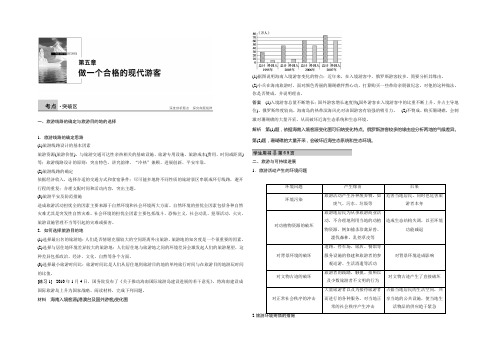 2021-2022学年高二地理人教版选修3学案：第五章 做一个合格的现代游客 Word版含答案