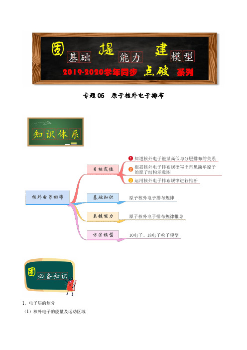 高中人教版化学必修二专题05  原子核外电子的排布(学生版)