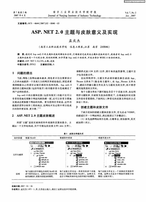 ASP.NET 2.0主题与皮肤意义及实现