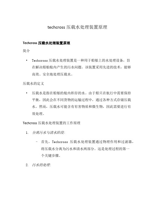 techcross压载水处理装置原理