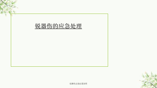 锐器伤应急处理流程课件