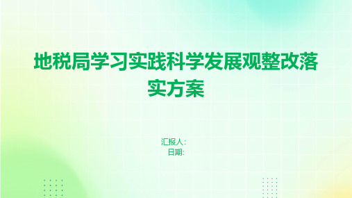 地税局学习实践科学发展观整改落实方案