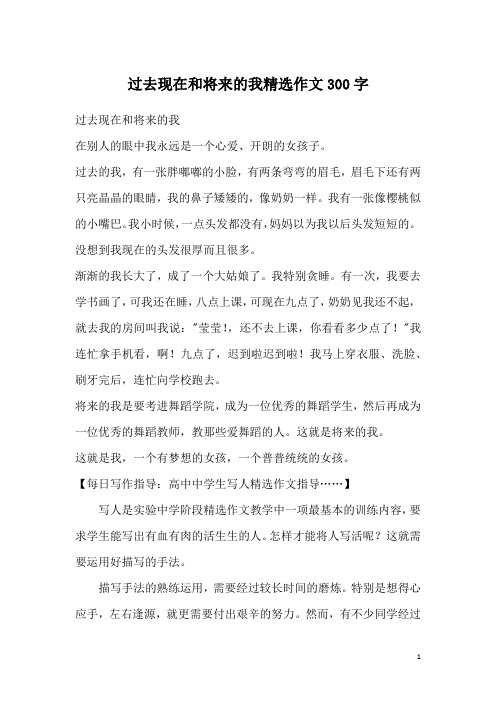 过去现在和将来的我精选作文300字