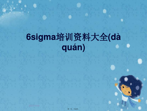 6sigma培训资料大全